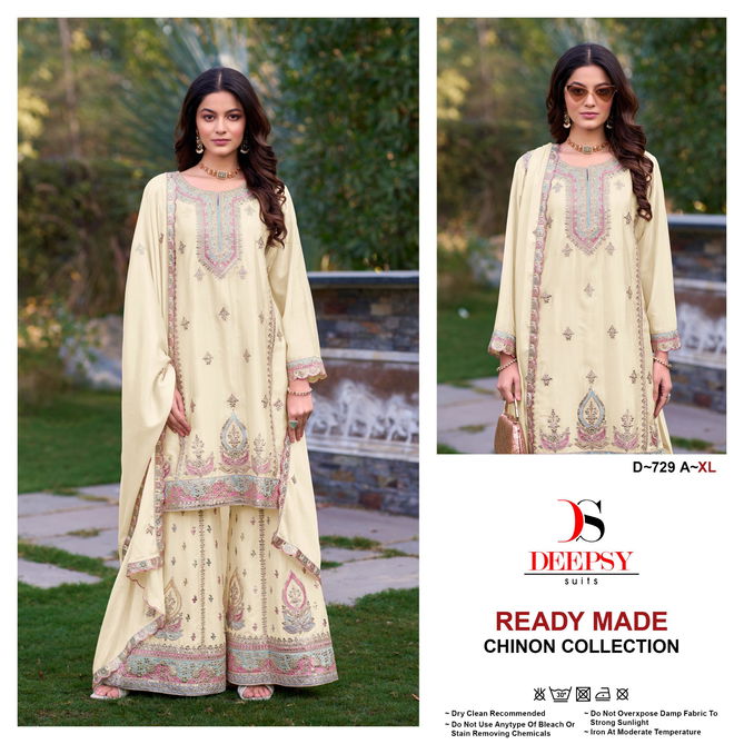 Deepsy D 729 A To D Chinon Pakistani Readymade Suits Wholesale In India